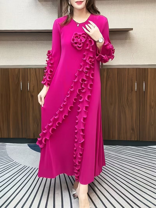 Modern Plus Size Pleated Dress with Relaxed Comfort Fit