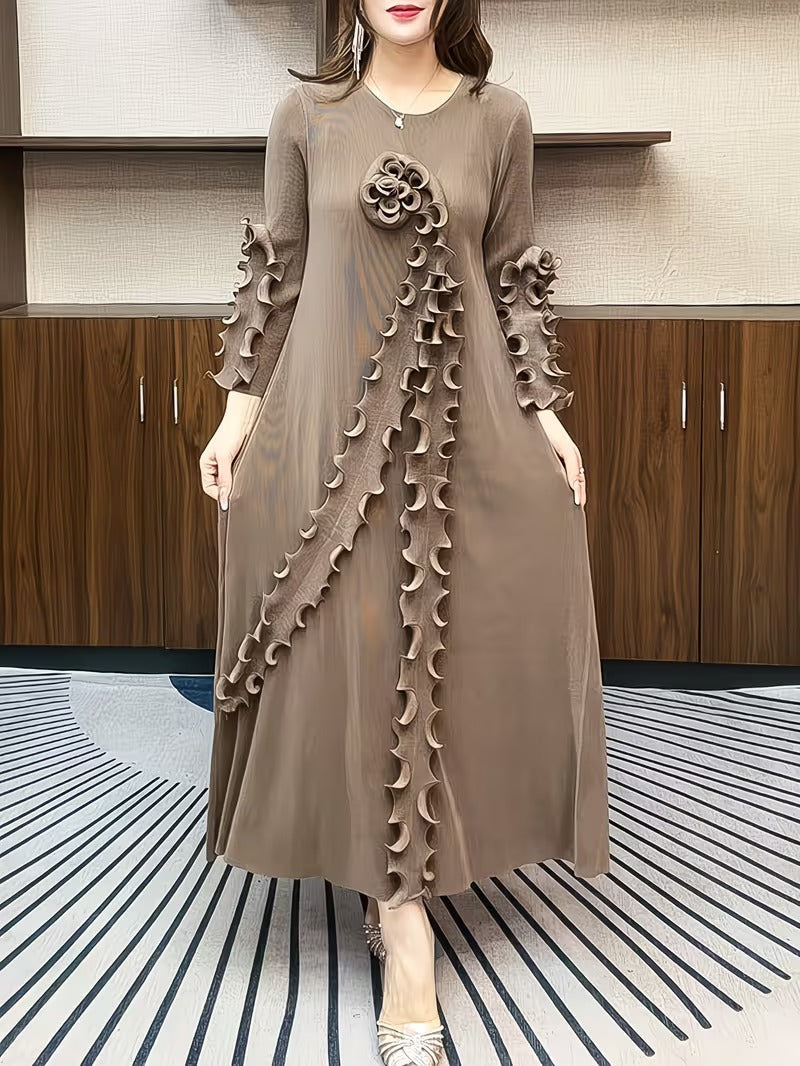 Modern Plus Size Pleated Dress with Relaxed Comfort Fit