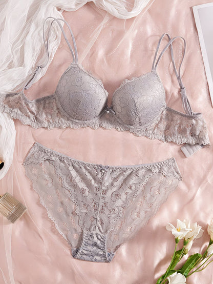 Pack of 6  Women’s Floral Lace Bra & Panty Set  Comfortable & Sexy Lingerie