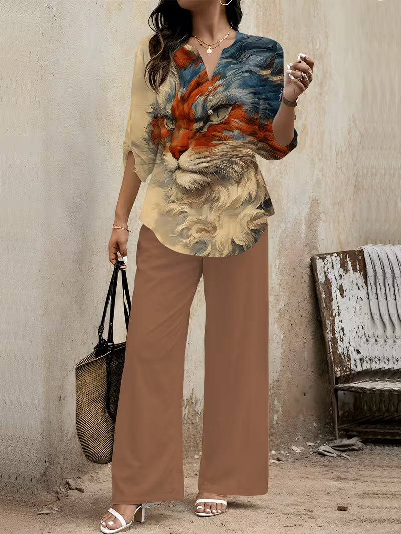 Premium Floral Two-Piece Set for Women