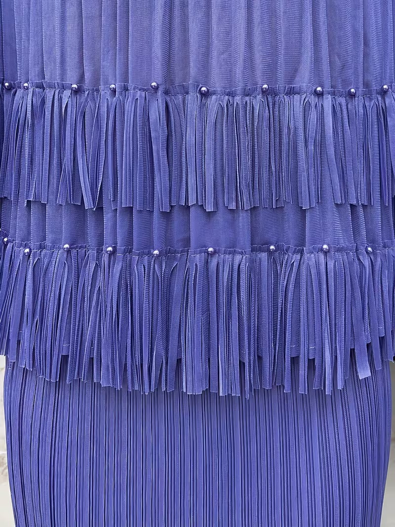 Effortless Style Plus Size Ruffle Tassel Skirt Co-Ord Set