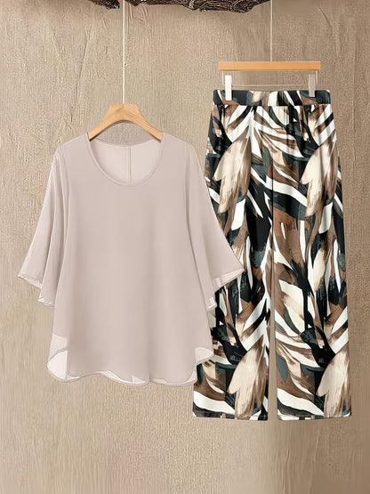 Elegant Brushstroke Plus Size Co-Ord Set