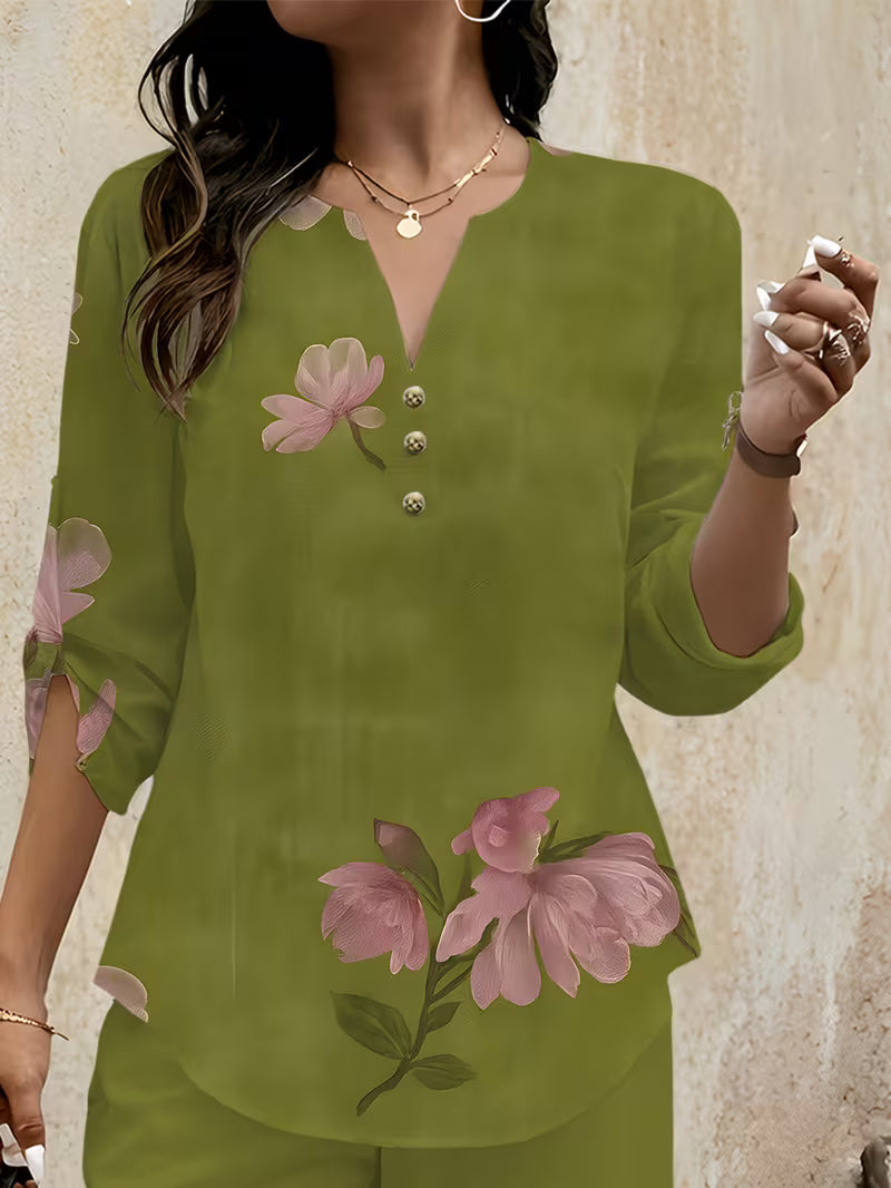Premium Floral Two-Piece Set for Women