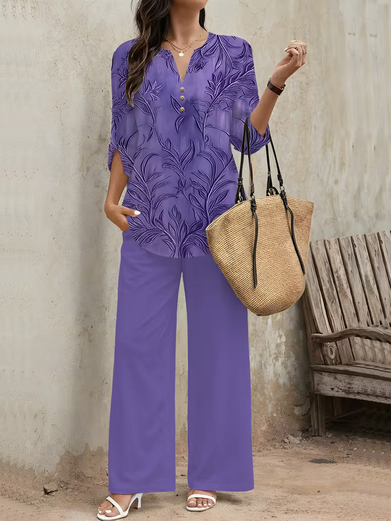 Premium Floral Two-Piece Set for Women