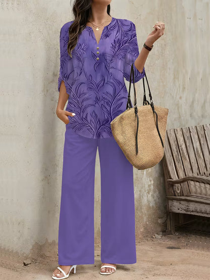 Premium Floral Two-Piece Set for Women