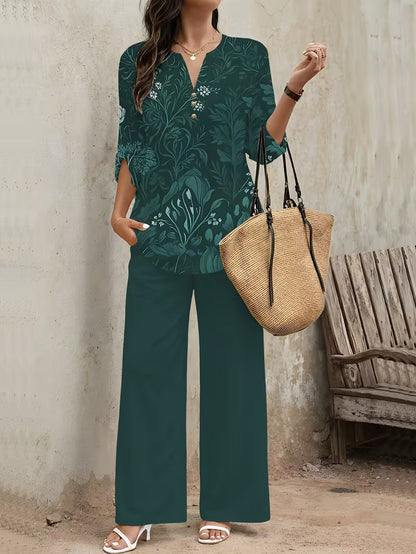 Premium Floral Two-Piece Set for Women