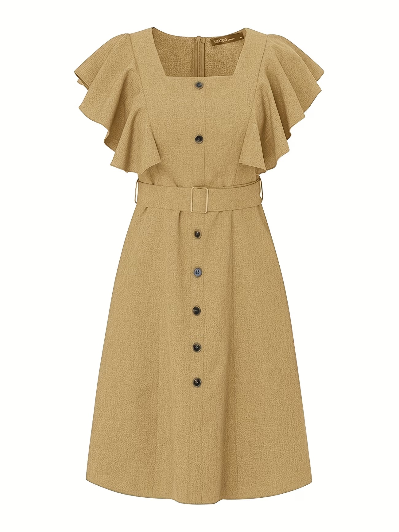 ZANZEA Women’s Square Neck Button Dress