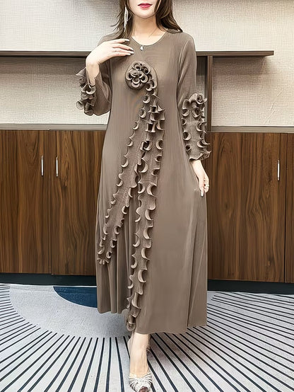 Modern Plus Size Pleated Dress with Relaxed Comfort Fit