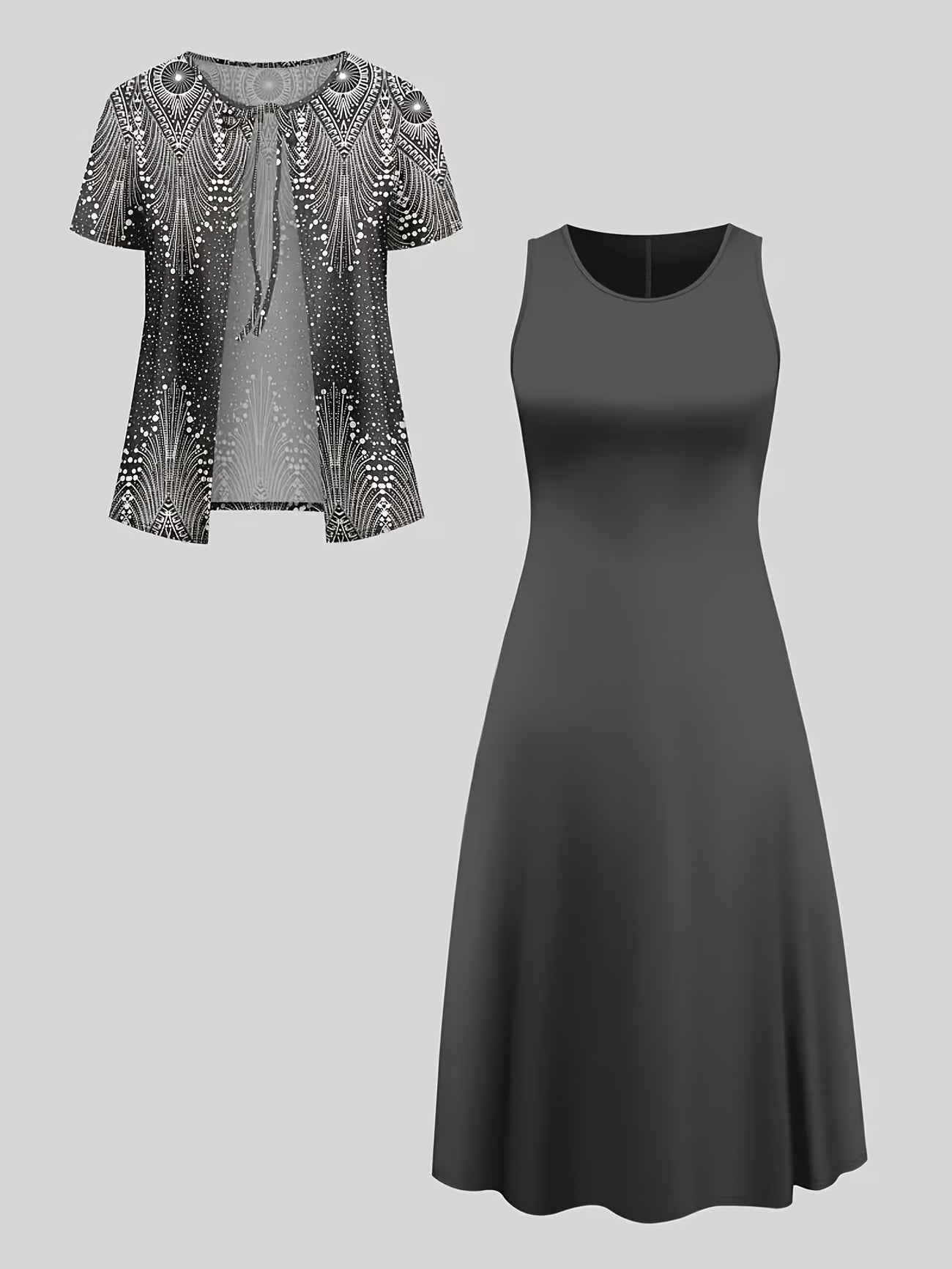 Ethnic Fusion Jacket & Skirt Set – Spring Autumn Comfort Wear