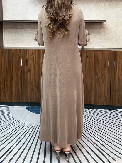 Modern Plus Size Pleated Dress with Relaxed Comfort Fit
