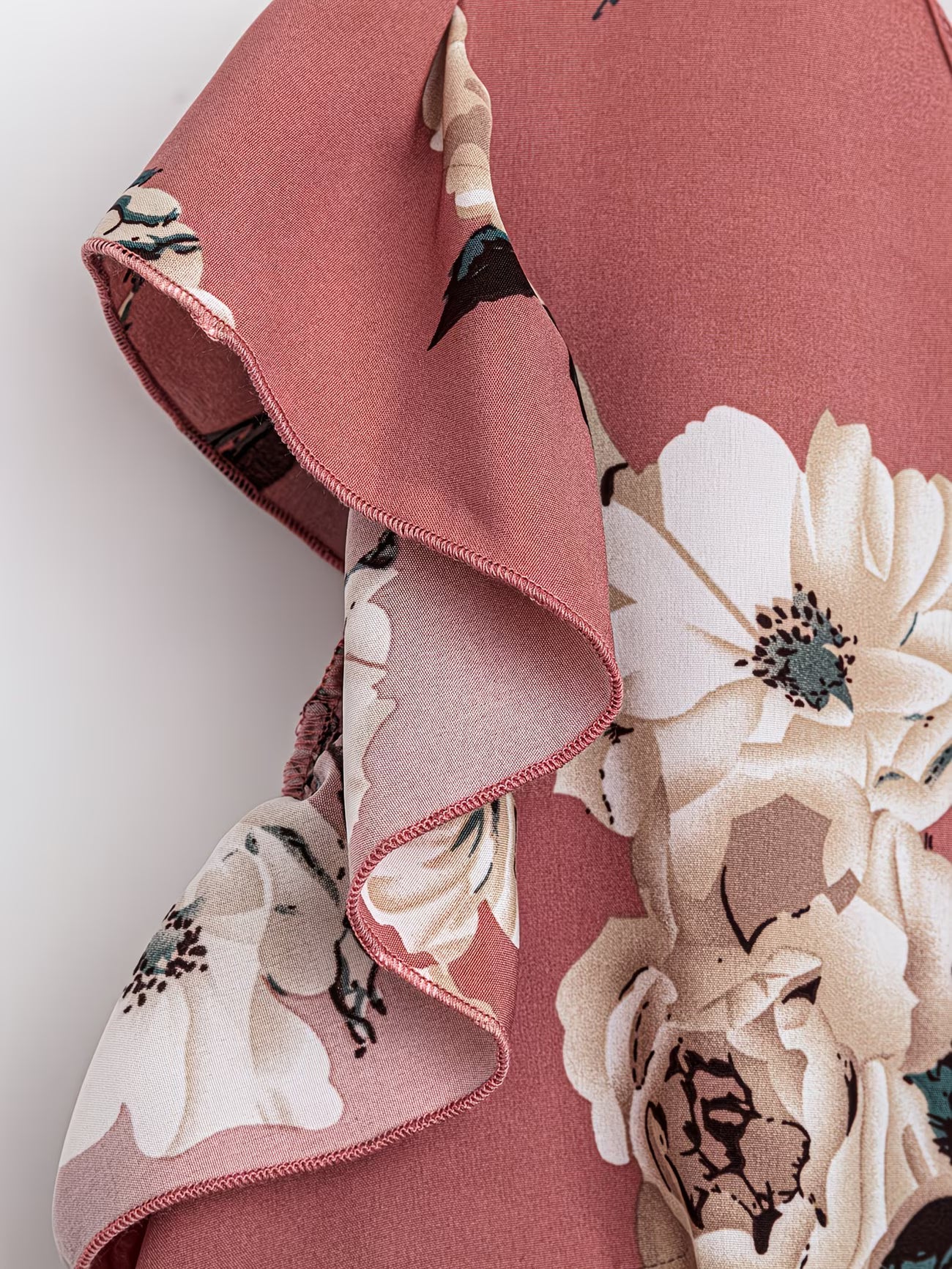 Paisley Elegance V-Neck Pleated Co-Ord Set