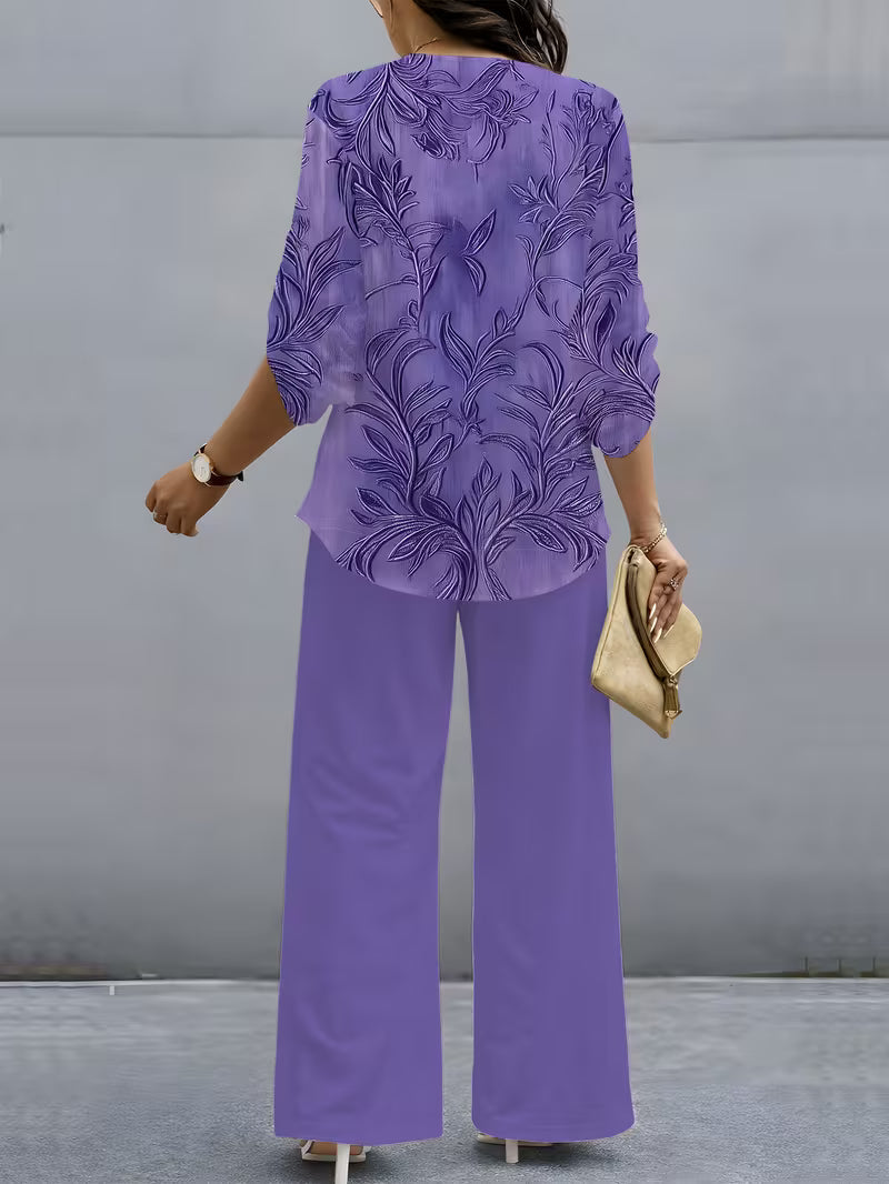 Premium Floral Two-Piece Set for Women