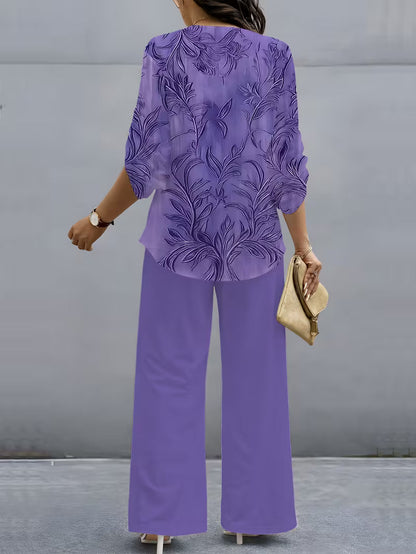 Premium Floral Two-Piece Set for Women