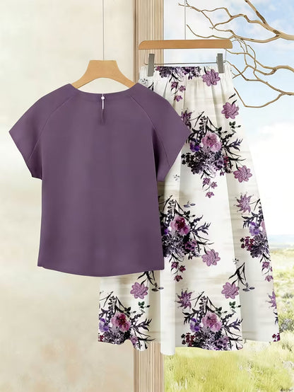 Boho Breeze Vintage Top & Printed Skirt Set