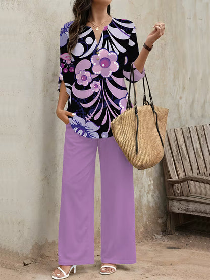 Premium Floral Two-Piece Set for Women