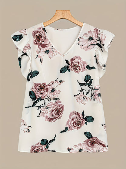Paisley Elegance V-Neck Pleated Co-Ord Set