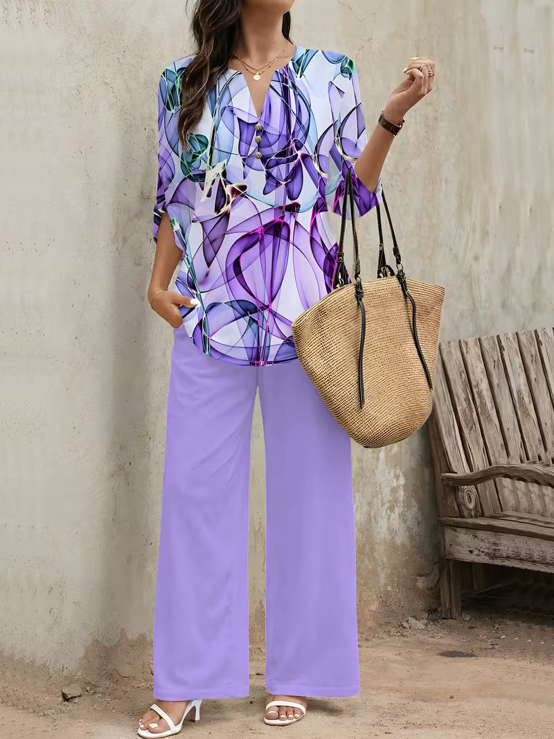 Premium Floral Two-Piece Set for Women