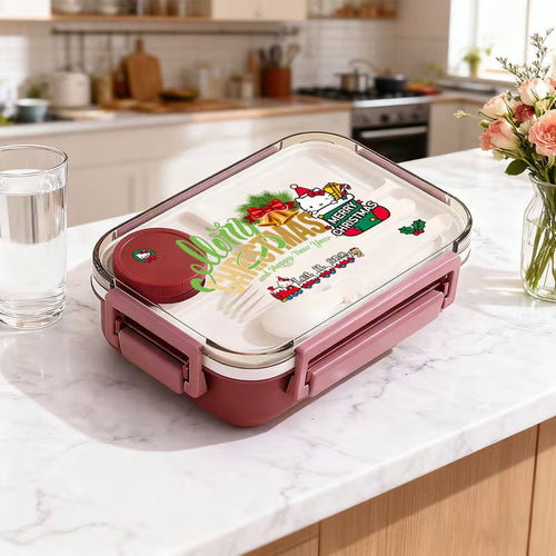 Portable 3-Layer Stainless Steel Lunch Box