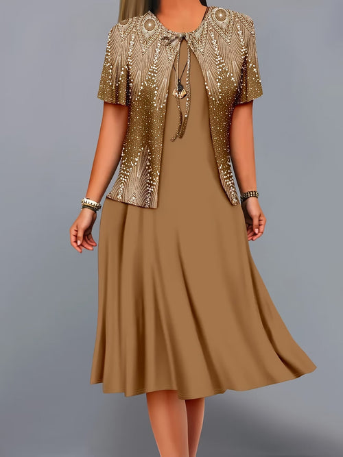 Ethnic Fusion Jacket & Skirt Set – Spring Autumn Comfort Wear