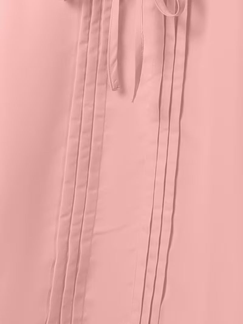 Luxe Bow-Knot Pleated Blouse & Wide-Leg Pants Co-Ord Set