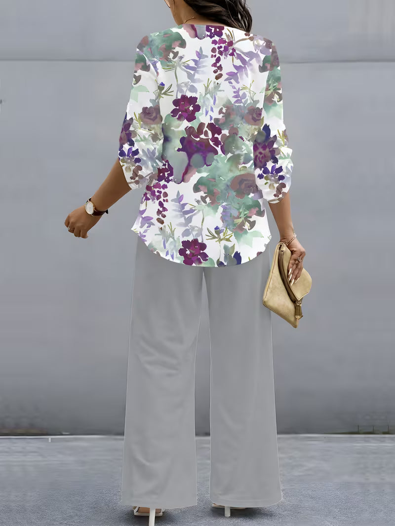 Premium Floral Two-Piece Set for Women