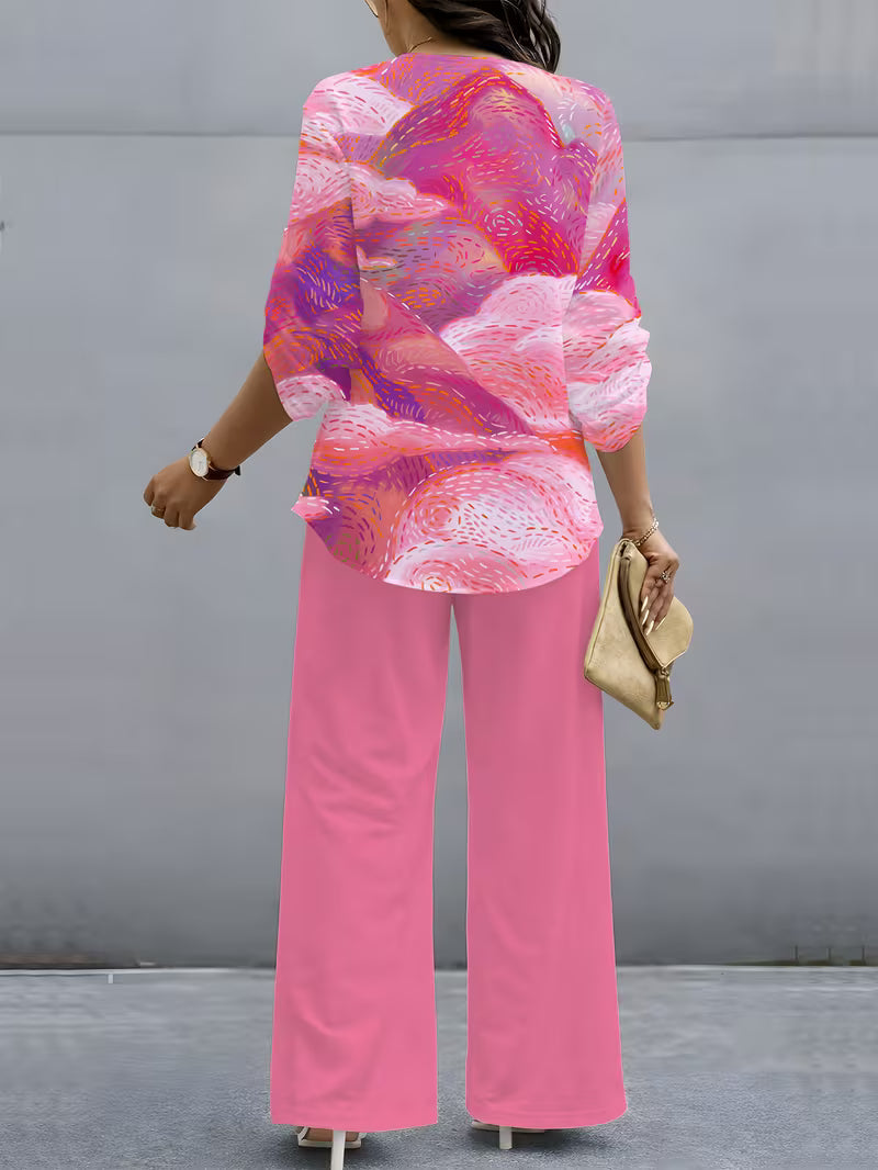 Premium Floral Two-Piece Set for Women