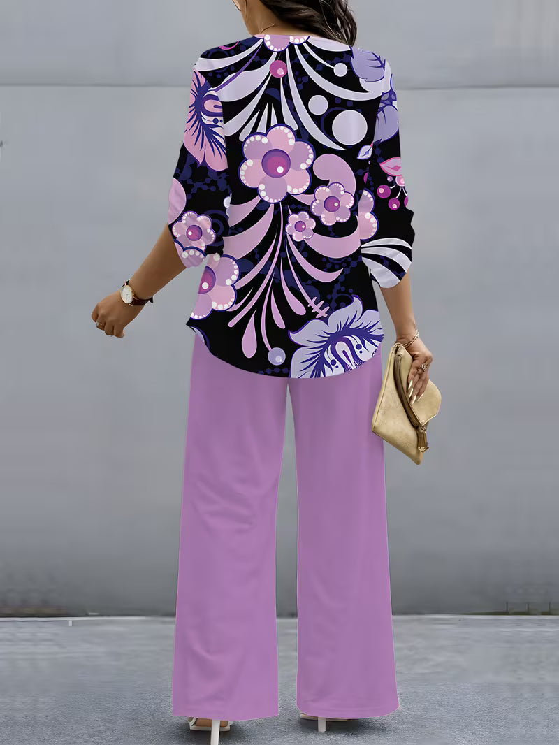 Premium Floral Two-Piece Set for Women