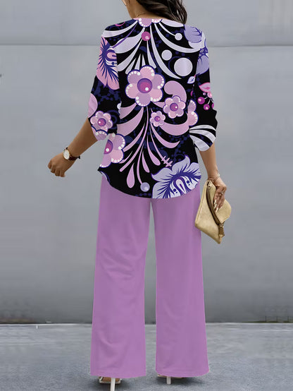 Premium Floral Two-Piece Set for Women