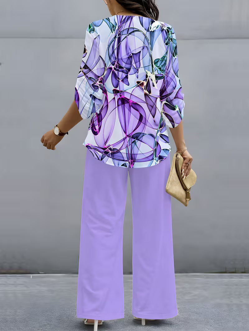 Premium Floral Two-Piece Set for Women