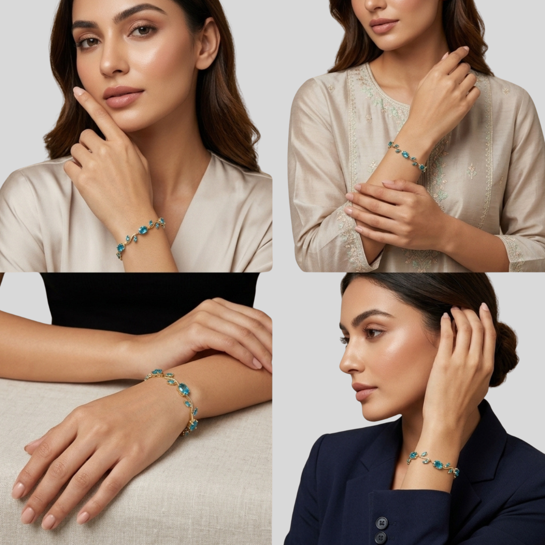 Aqua Blue Tulip Bracelet