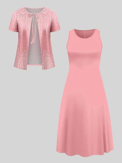 Ethnic Fusion Jacket & Skirt Set – Spring Autumn Comfort Wear