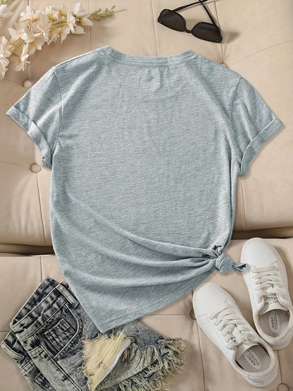 4PCS Women’s Vintage Valentine Print T-Shirts – Short Sleeve Round Neck Casual Tees