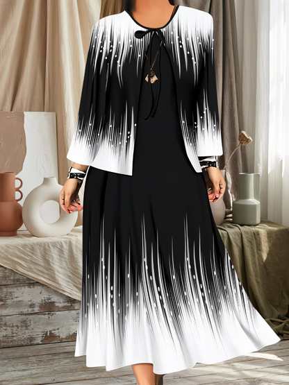 Floral Breeze Layered Dress Set with Jacket