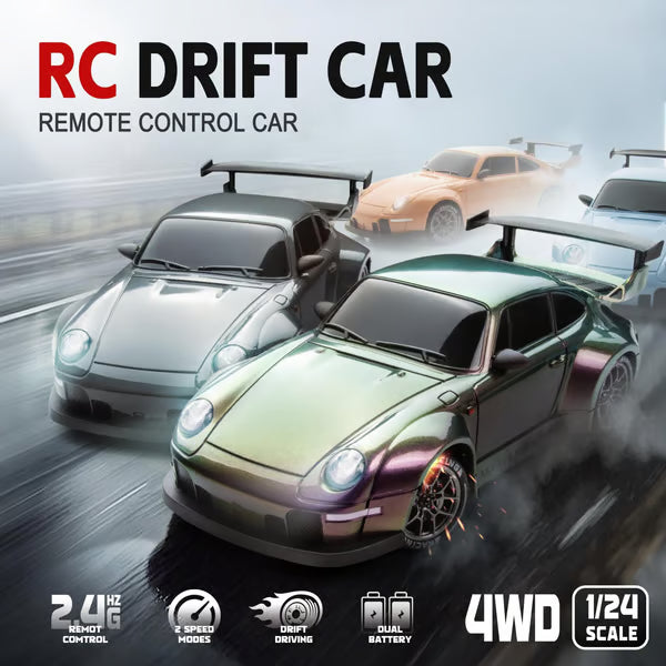 1:24 Scale 4WD RC Drift Car – 2.4GHz High-Speed 20KM/H Racing Car with LED Lights