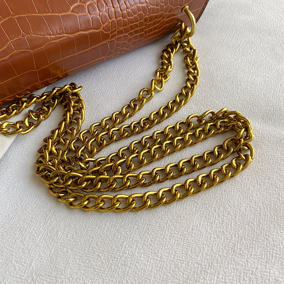 Vintage Crocodile Print Crossbody Bag