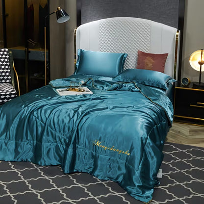 Luxury Solid Color Embroidered Comforter Set – Ultra Soft Breathable Cooling Bedding