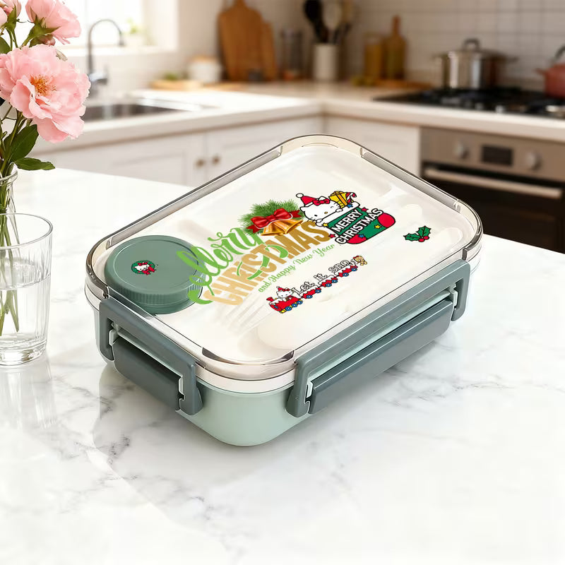 Portable 3-Layer Stainless Steel Lunch Box
