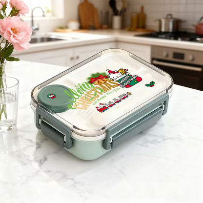 Portable 3-Layer Stainless Steel Lunch Box
