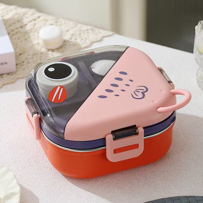 Cute Bento Lunch Box with Sauce Container