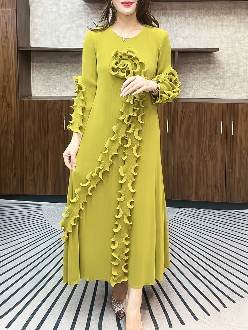 Modern Plus Size Pleated Dress with Relaxed Comfort Fit