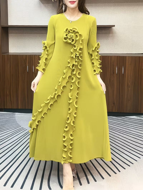 Modern Plus Size Pleated Dress with Relaxed Comfort Fit