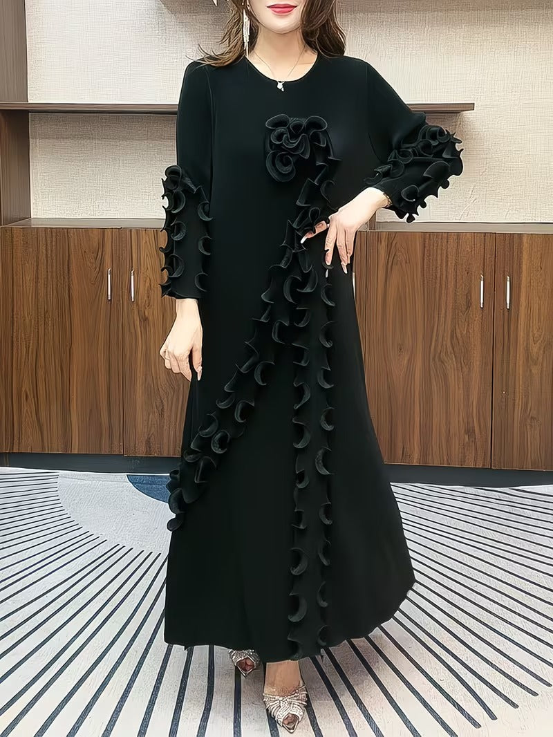 Modern Plus Size Pleated Dress with Relaxed Comfort Fit