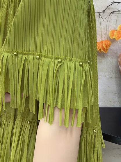 Effortless Style Plus Size Ruffle Tassel Skirt Co-Ord Set