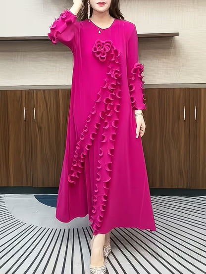 Modern Plus Size Pleated Dress with Relaxed Comfort Fit