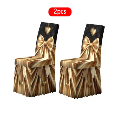 Luxury Minimalist Pattern Dining Tablecloth & Skirted Chair Cover Set – Decorative Dining Chair Covers
