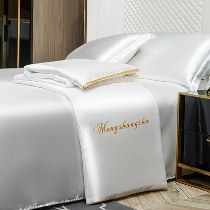 Luxury Solid Color Embroidered Comforter Set – Ultra Soft Breathable Cooling Bedding