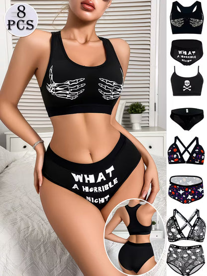 Luxury French Lace Lingerie Set (8PCS)
