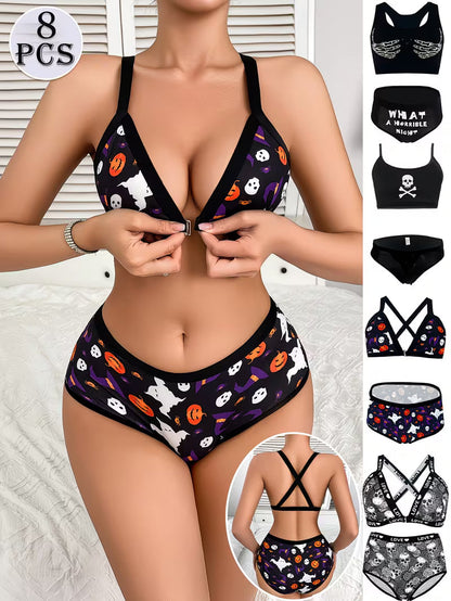 Luxury French Lace Lingerie Set (8PCS)