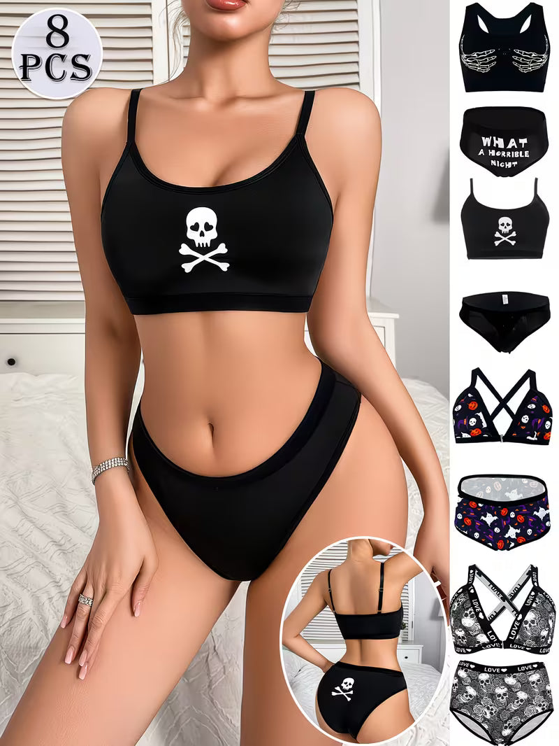 Luxury French Lace Lingerie Set (8PCS)