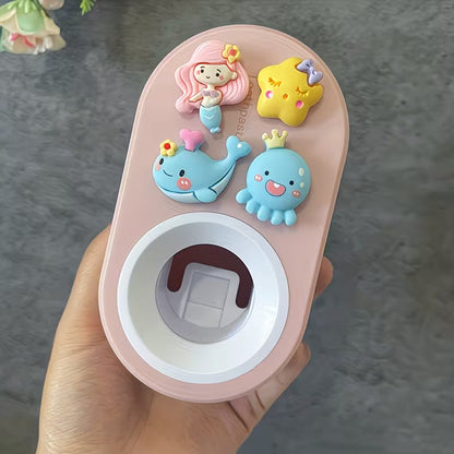 Automatic Toothpaste Squeezer with Cute Cartoon Holder